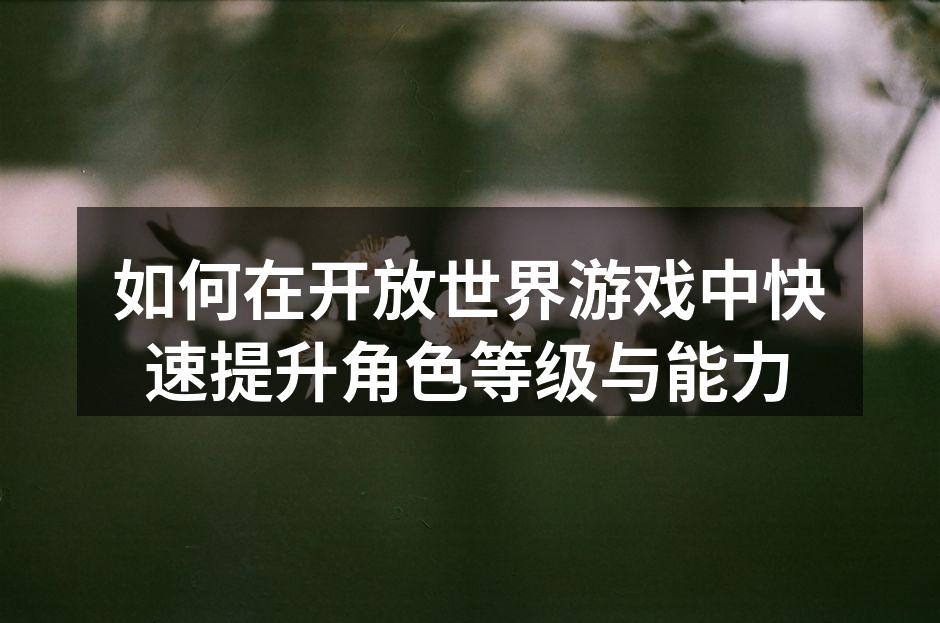 如何在开放世界游戏中快速提升角色等级与能